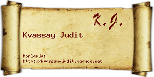 Kvassay Judit névjegykártya